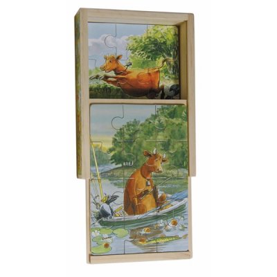 Mamma Mu Lådpussel i trä 4i1