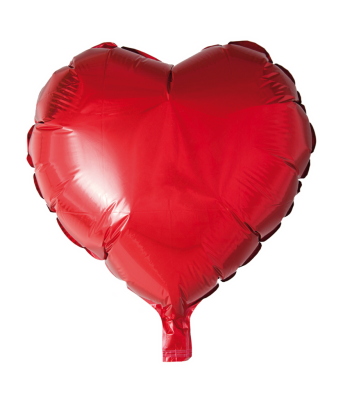 Folieballong, hjärta, röd, 46 cm