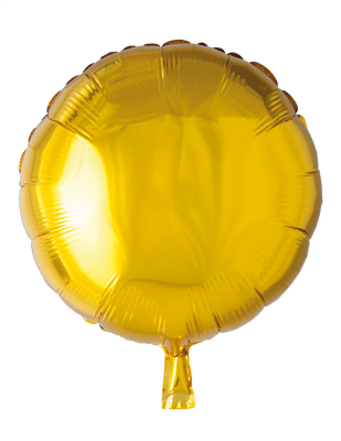 Folieballong, rund, guld, 46 cm