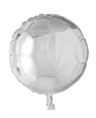 Folieballong,  rund, silver 46 cm
