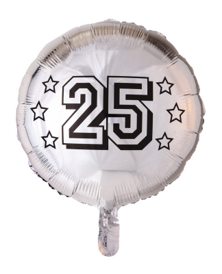 Folieballong, Siffra 25, 46 cm