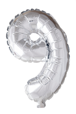 Folieballong siffror 0-9 i silver 102 cm