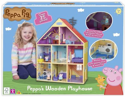 Greta Gris Stort lekhus i trä med ljud och ljus