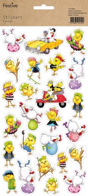 Påsk Stickers motiv på kycklingar och ägg