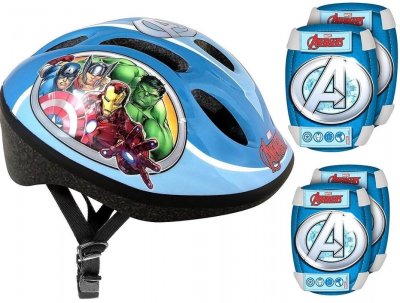 Avengers Cykelhjälm, knäskydd & armbågsskydd