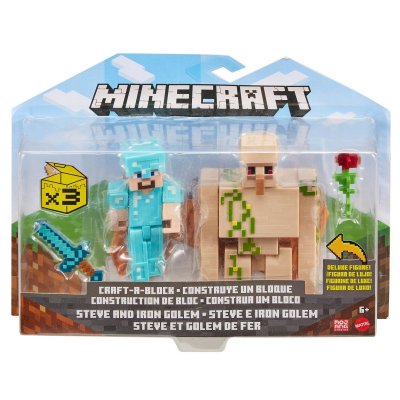 Minecraft Steve & Iron Golem figurer 2-pack