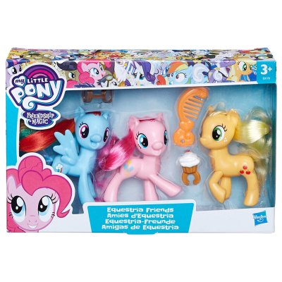 My Little Pony Rainbow Dash, Applejack och Pinkie Pie figurer