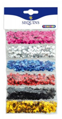 Paljetter i 6 olika färger