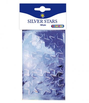 Stickers silverstjärna, 108 st