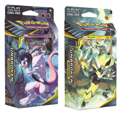 Pokémon Sun & Moon Unbroken Bonds Theme deck Mewtwo och Zeraora 2-pack samlarkort 120 st