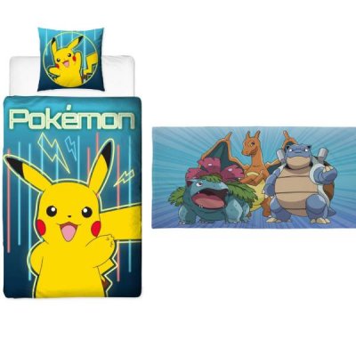 Pokémon Pikachu Sängkläder Påslakanset och handduk