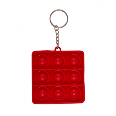 Pop it nyckelring kvadrat röd