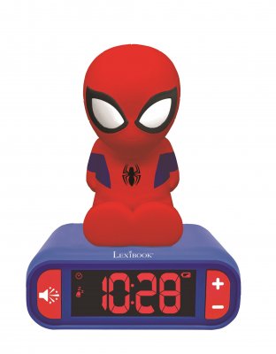 Spiderman Nattlampa Med Väckarklocka
