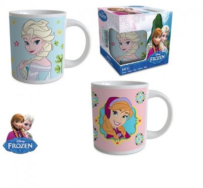 Frost mug med motiv av Anna och Elsa, Rosa eller Blå