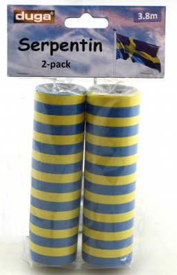 Serpentiner i gul/blå färg 2-pack