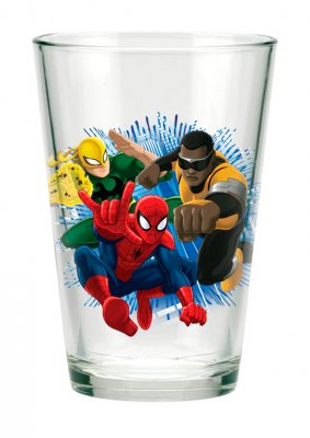 Spiderman, Iron Fist, Power Man, porslinglas i 3-pack