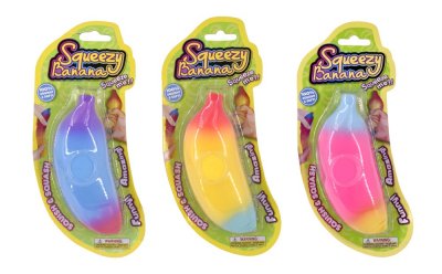 Stretchig rainbow squishy banan 1-pack