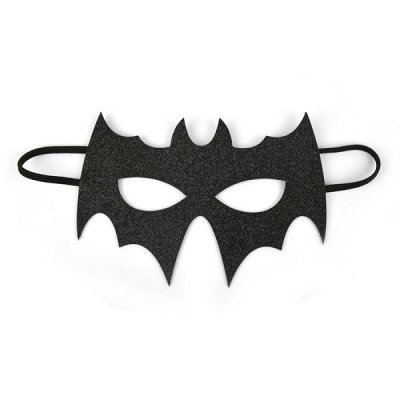 Superhjälte glittrig mask svart