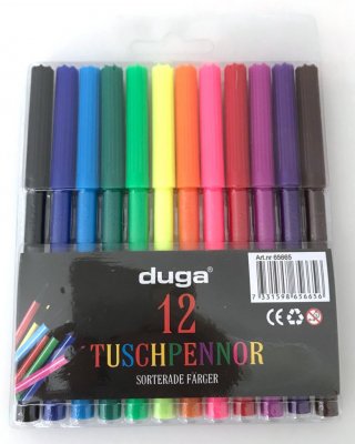 Tuschpennor, 12-pack