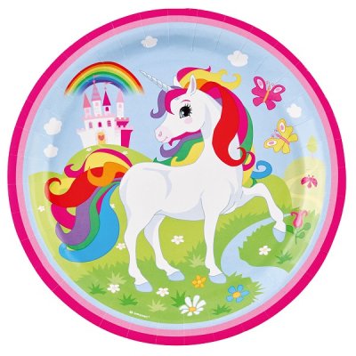 Unicorn papperstallrikar 8-pack 23cm