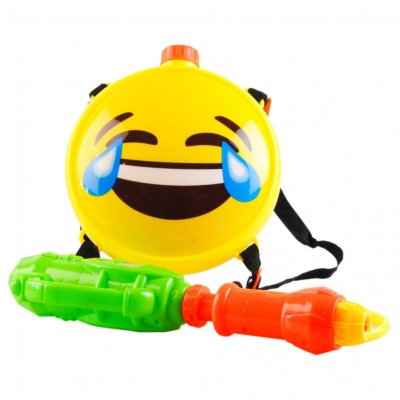 Vattenpistol Emoji med vattentank ryggsäck 1-pack