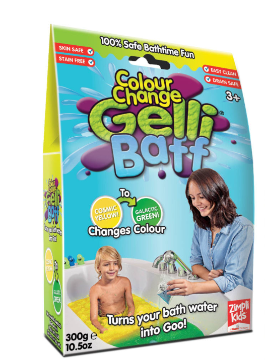 Gelli Baff, Förvandlar badvattnet till en färgbytande slemmig gegga gul/grön 300 g